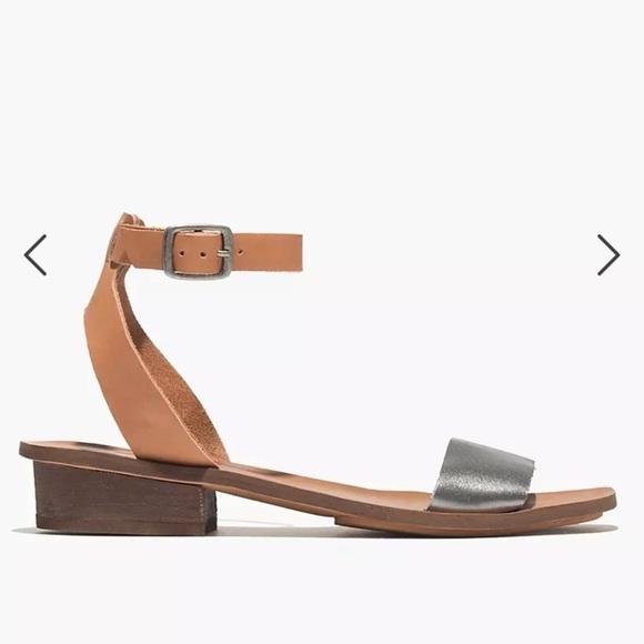 Madewell The Veronique Sandal in Silver Colorblock Leather 7 - Picture 1 of 5